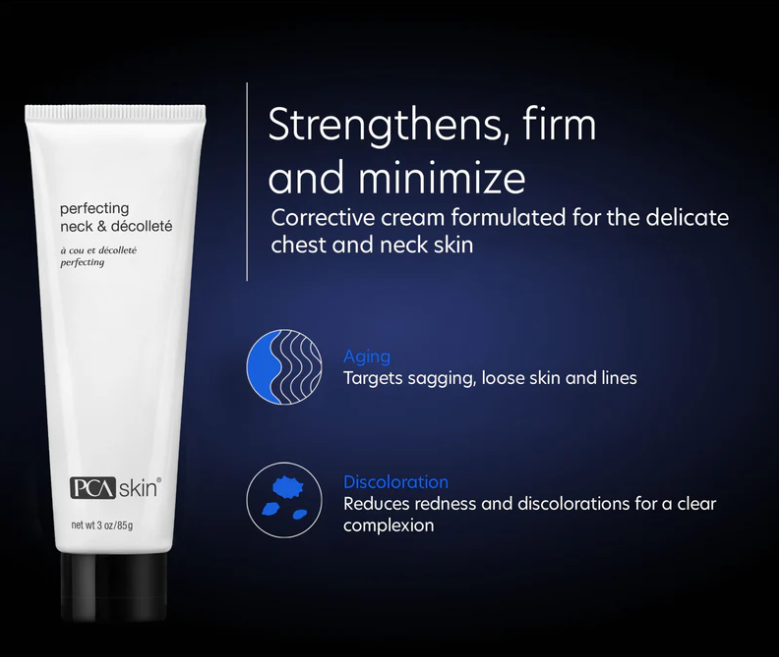 PCA Skin corrective cream tube with product description on a dark background